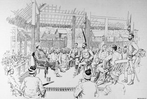 The Burmah Expedition: General Prendergast Calling on the Woon of Burmah, from 